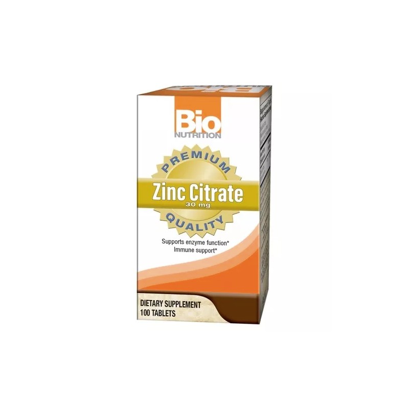 Zinc Citrate 30mg 100 Tab By Bio Nutrition Inc 854936003839