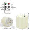 Large 3 Wick Flameless Candles, 4"x4" Flickering Flameless Candles with