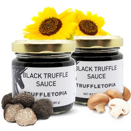 Truffletopia I Black Truffle Sauce 2-Pack I With Real Natural Black Truffles I For Seasoning, Cooking & Baking I Gluten Free, Non-GMO, No MSG, Cholesterol, or Sugar I 2.8 oz each