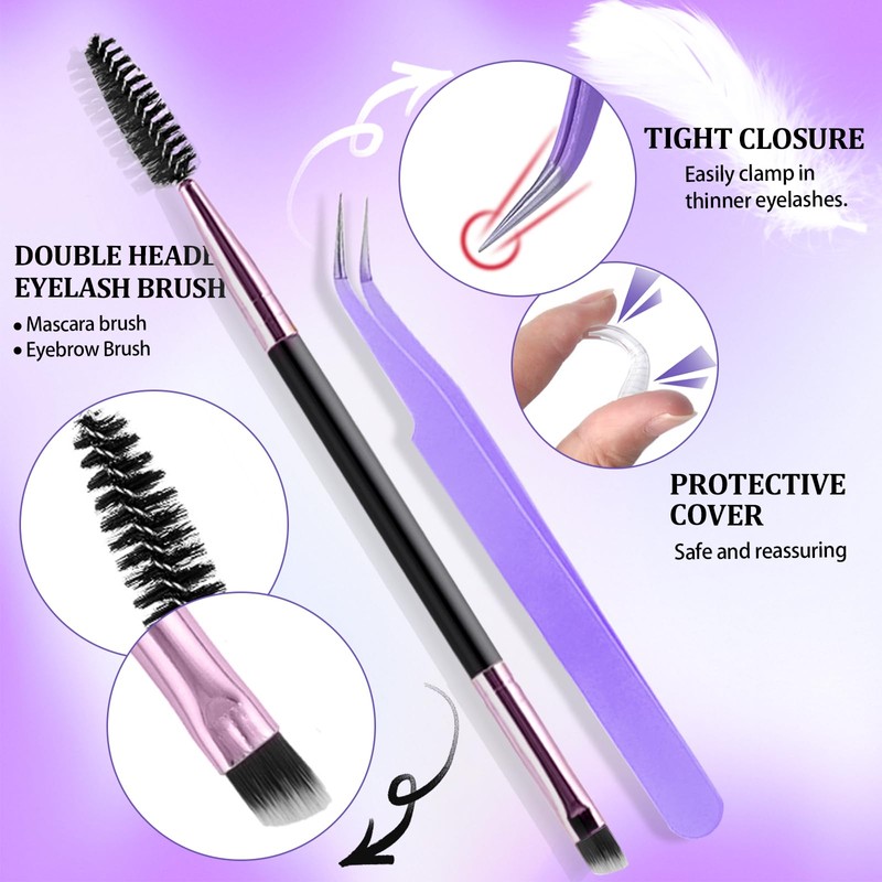 DIY Lash Extension Kit 840Pcs D Curl Individual Lash Clusters
