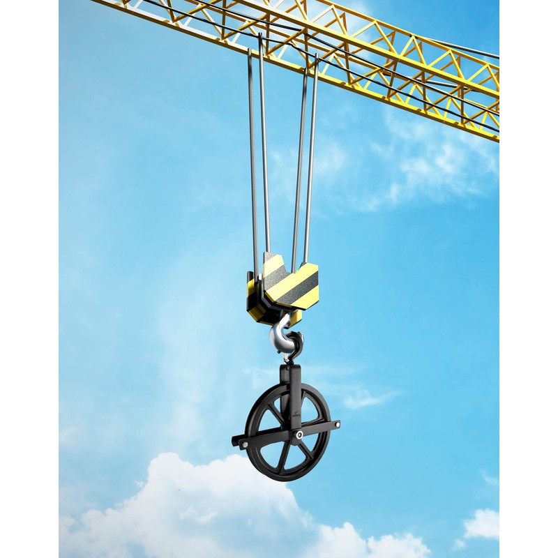 QWORK Scaffolding Wheels, 12" Aluminum Lifting Pulley, 1000 Lbs Ladder