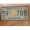 1979 ALABAMA LICENSE PLATE HEART OF DIXIE. VINTAGE AUTO TAG