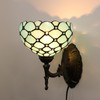 HWDFEI Tiffany Sconce Lamp Stained Glass Wall Lamp,8X10.5X11 Inch Plug