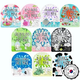 LOOKATME NATURAL Korean Sheet Mask (10 pcs set) made with Premium Tencel, Hydrating Face Masks, Face Sheet Mask, Korean Face Mask Skin Care For Women 