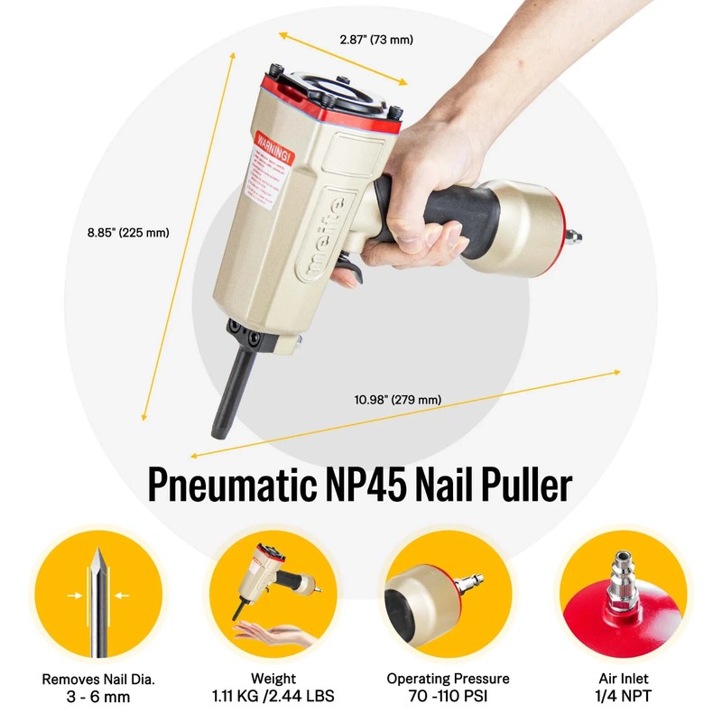 meite Pneumatic Nail Puller Nail Remover Professional Air Punch Nailer