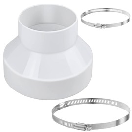 Vyooxcy 6 to 4 inch Duct Reducer, Air Duct Adapter,Havc Pipe Connector Adapter for Inline Ventilation System Dryer Vent Hose,with 2 Hose Clamps