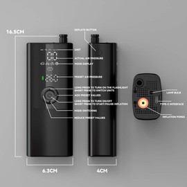 Electric Air Pump - for Bikes, Balls, Motorcycles, Cars & More - with Digital Pressure Gauge, LED Light, Auto Shut-Off - Hi-Reliable Compact Cordless Inflator