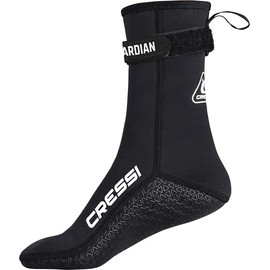 CRESSI Unisex Adult Guardian 2 mm Neoprene High Top Socks with Velcro Fastening, Black, XL
