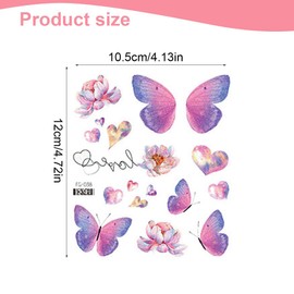 AYVRUOP Butterfly Tattoo, 6 Sheets Glitter Face Tattoos, Butterfly Temporary Tattoos, Waterproof Butterflies Fake Tattoos for Women Girls Birthday Party Carnival Party