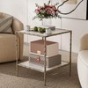 20" Square Sintered Stone End Table, Modern Marble Look Side