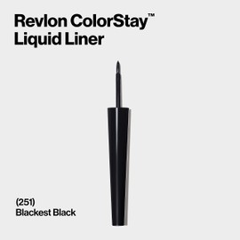 REVLON Revlon Liquid Eyeliner, ColorStay Eye Makeup, Waterproof, Smudgeproof, Longwearing with Ultra-Fine Tip, 251 Blackest Black, 0.08 Fl Oz (Pack of 1)