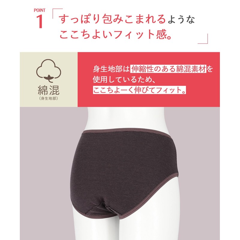 Wing/Wacoal EC2620 EC2650 Panties, Cotton Blend (Body Fabric), Comfortable Fit,