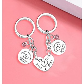 Wimeiren Aunt Niece Keychain Aunt Gifts Mother's Day Gifts for Aunt Niece Gifts Christmas Birthday Gifts Auntie Keychain Aunt Keychain from Niece Gifts from Aunt Present Auntie Gifts Jewelry