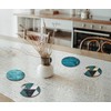 4 x Round Art Deco Coasters - Teal Blue Agate