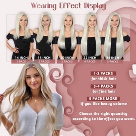 Hetto Blonde Tape in Hair Extensions Straight Tape in Human Hair Extensions Ash Blonde Highlight Bleach Blonde #18/613 12 Inch 20Pcs 40g Tape in Real Hair