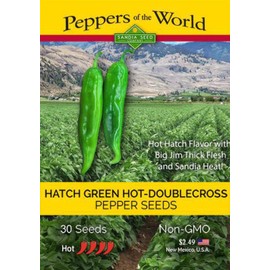 Hatch Green Hot Chile Seeds - 30 Seeds DoubleCross - New Mexico Flavor and Thick Flesh