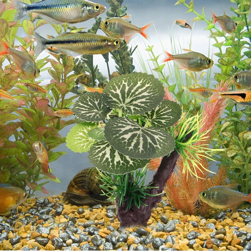 MEISO 4 Pezzi Piante Finte per Acquario - Piante Ornamentali