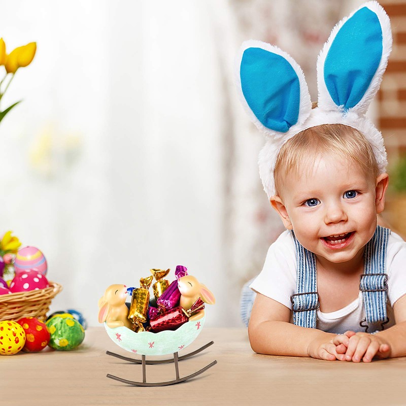 Bunnies in a Egg Cradle, Two Laughing Bunny Rabbits in