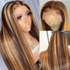 Fabimiya Straight Wave Human Hair Wig - Highlight P4/30, Lace