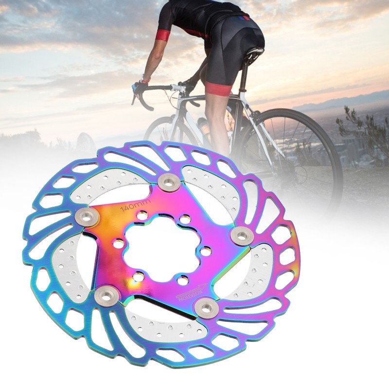 Mountain Bike TitaniumPlated Cooling Disc Brake Rotor 6 Nails Cycling