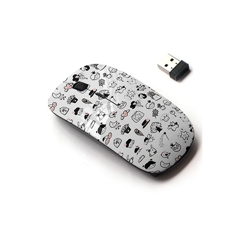 2.4G Wireless Mouse with Cute Pattern Design for All Laptops