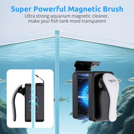 SEAOURA Magnetic Aquarium Glass Cleaner，Algae Scraper for Aquarium Fish Tank， Fish Tank Algae Clean Brush Dual-Sided Side Floating Aquarium Magnetic Brush (S)