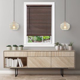 Ergode Cordless GII Luna 2" Vinyl Plantation Blind - Durable & Stylish, Wood Grain Texture, Cordless Lift & Tilt Wand, Removable Valance, Easy Installation