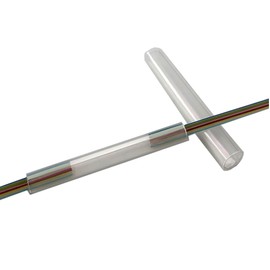 Hebbeko Ribbon Mass Fiber Optic Fusion Splice Sleeves Protector 40mm Heat Shrink Tube Clear up to 12 Fiber 350Pcs with Box