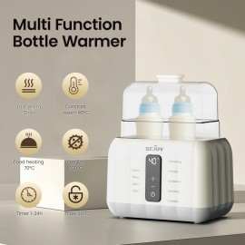 SEJOY Baby Bottle Warmer 12-in-1 Fast Milk Warmer w Timer Dual Bottle For all Bottles