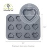Fox Run Mini Heart Muffin Pan, 12-Cup, Preferred Non-Stick, Gray