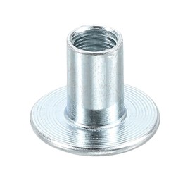 uxcell M8 T-Nuts, 12pcs Carbon Steel Tee Nut Round Base Weld Nuts 15mm Height Through Hole Flange Insert Female Thread Plate Nuts, Silver
