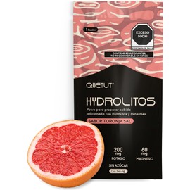 QUENUT Electrolitos en Polvo Sin Azúcar 48 Sobres Hidratación Sodio, Magnesio, Potasio, Vitamina complejo B, C y E Sabor Toronja Sal