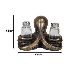 Ebros Gift Deep Cephalopod Octopus Kraken Tentacles Seasoning Salt And Pepper Shakers Holder Figurine Ideal Kitchen Dining Table Decor Of Octopuses Nautical Sea Creatures Cthulhu Legend Mythical