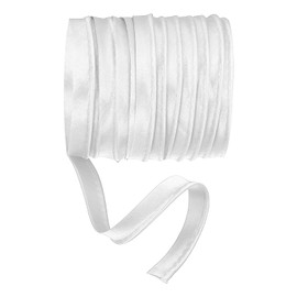 YELARXI Maxi nastro sbieco da 4,6 m, con cordoncino in raso, adatto per cucito, fettuccia, fettuccia, rifiniture artigianali - bianco