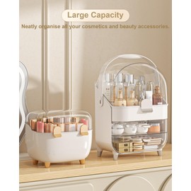 Makeup Organizer, Skincare Holder Bathroom Counter Organizer (with Lipstick Organizer) Storage Box Cosmetic Display Cases, Teen Girl Gifts Trendy Stuff Make up Organizers for Vanity Dresser Countertop