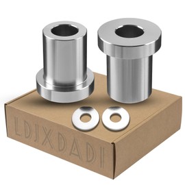 LDJXDADI CNC Solid Billet Handlebar Riser Bushings Fit for Touring/Street Glide/Electra Glide/Road Glide/Road King/Tri Glide/Softail/Fat Boy/Fat Bob/Heritage Classic/Low Rider（Chrome）