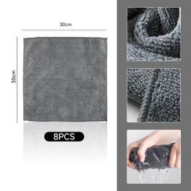 TYGFRT 8Pcs Fiber Cleaning Cloth, 1 Pair Cleaning Gloves, Kitchen Cleaning Cloths, Rolled Microfiber Cleaning Cloth, Car Care Cleaning Cloth
