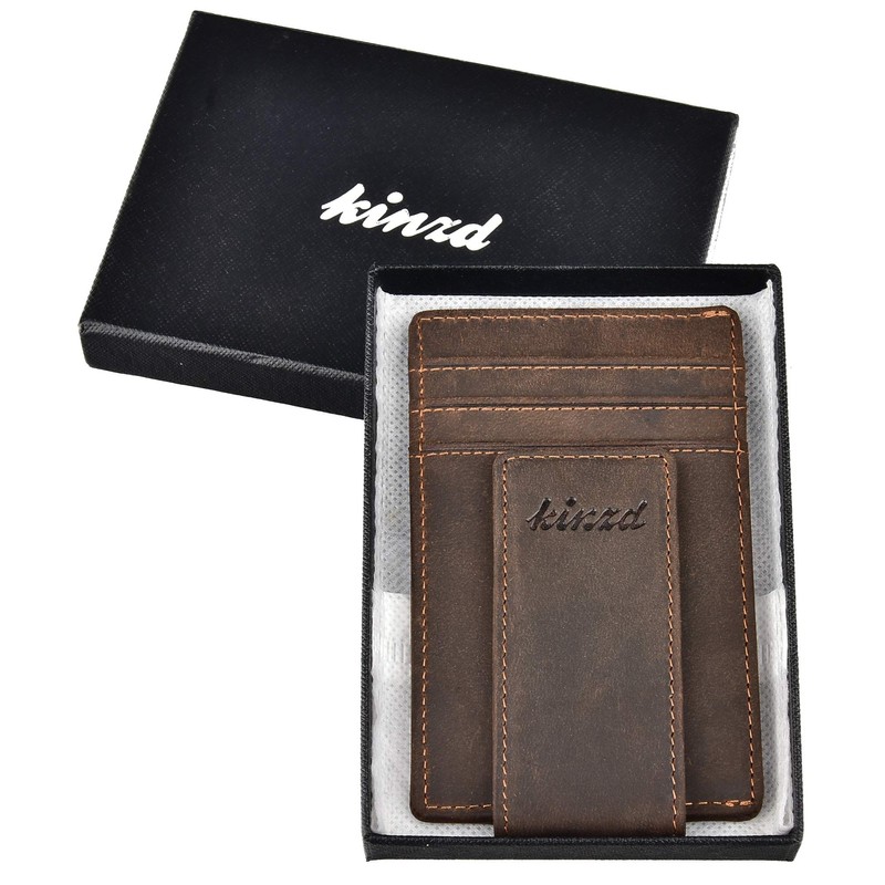 kinzd Money Clip, Front Pocket Wallet, Leather RFID Blocking Strong