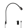 acegoo Minimalist Bedside LED Reading Light, Wall/Wooden Headboard Mounted Flexible