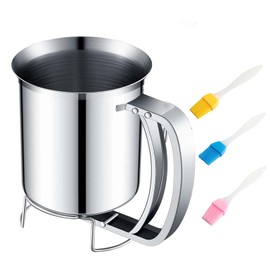 Stainless Steel Dough Dispenser, 800 ml Pancake Dough Dispenser, Hand-Held Pancake Dough Dispenser, Dough Scoop with Squeeze Handle, Kitchen Tool for Baking Cakes, Cupcakes, Crepes, Waffles, Pancakes