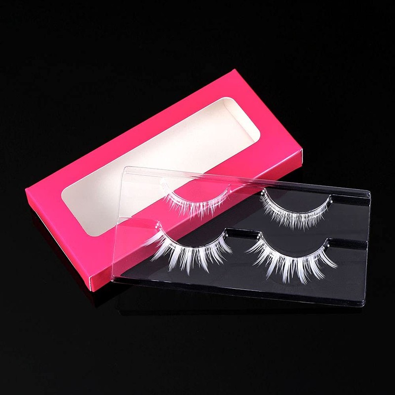 2 Pairs White False Eyelashes Cosplay Eyelashes Fashion Extension Makeup
