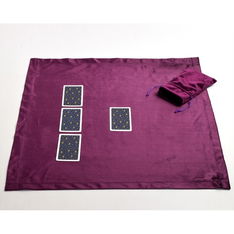 BLESSUME Atar Tarot Table Cloth with One Pouch (Purple)