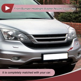 HEROFFIX 1 Pcs Front Left Side Bumper Headlight Washer Nozzle Cover Cap for Honda CRV 2015-2017 Bumper Trim Nozzle Cover No.76886-T0N-S01 Black Plastic