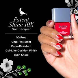butter LONDON Patent Shine 10X Nail Lacquer Polish, Come to Bed (Red) - Gel-Like Finish & Chip-Resistant Nail Lacquer Helps Protects & Strengthens Nails - Vegan & Cruelty-Free (0.4 Fl Oz)