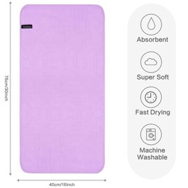 KinHwa Microfiber Hand Towels for Bathroom Soft and Absorbent Face Towels for Bath, Spa, Gym 16inch x 30inch (4, Purple, 16inch x 30inch)