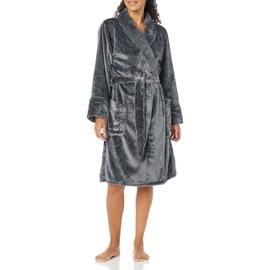 PJ Salvage Women's Loungewear Luxe Plush Robe, Charcoal, XL