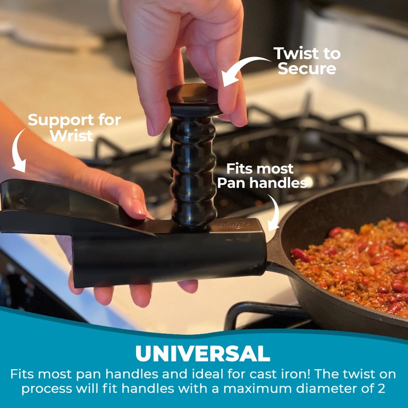 Pan Buddy™- Vertical Attachment for Pan Handle- Adds Leverage and