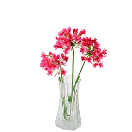 XIZHI 3 Pcs Artificial Agapanthus Flowers Real-Touch Silk Lotus Flowers Bouquets Decor Faux Floral Table Centerpieces Arrangements for Home Wedding Office Party Decoration (Red)