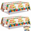 inboxxarty Building Block Party Decorations Building Block Party Tablecloths set