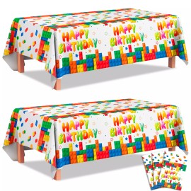 inboxxarty Building Block Party Decorations Building Block Party Tablecloths set Supplies